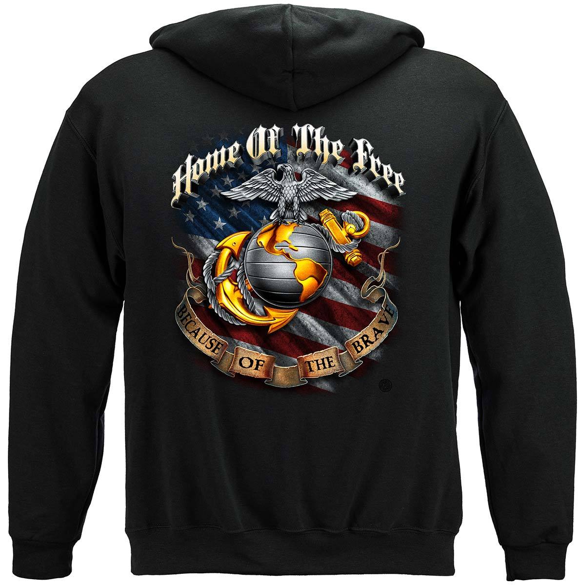 USMC Home Of The Free Because Of The Brave USMC Premium T-Shirt