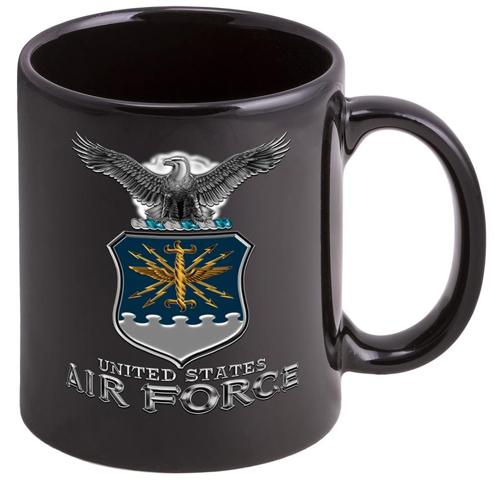 Air Force USAF Missile Stoneware Black Coffee Mug Gift Set