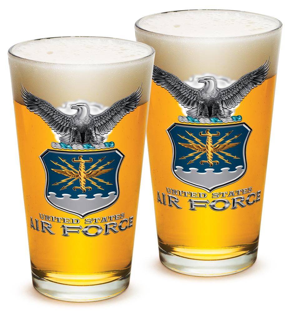 Air Force USAF Missle 16oz Pint Glass Glass Set