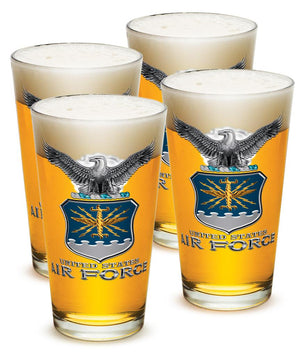 More Picture, Air Force USAF Missle 16oz Pint Glass Glass Set