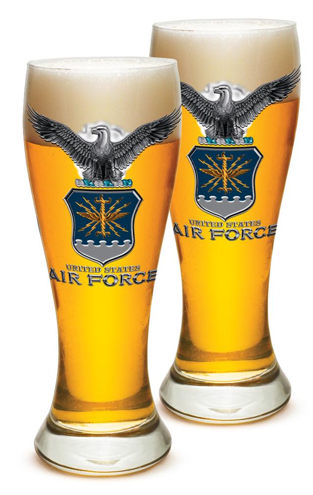 Air Force USAF Missle 23oz Pilsner Glass Glass Set