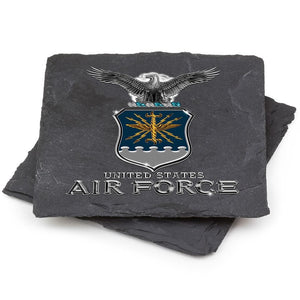 More Picture, Air Force USAF Missile Black Slate 4IN x 4IN Coasters Gift Set