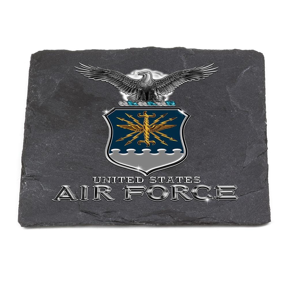 Air Force USAF Missile Black Slate 4IN x 4IN Coasters Gift Set