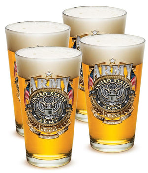 More Picture, Army Gold Shield 16oz Pint Glass Glass Set