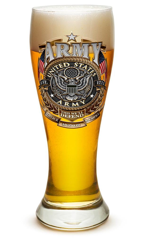 Army Gold Shield 23oz Pilsner Glass Glass Set
