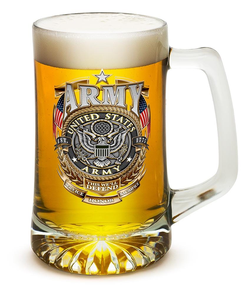 Army Gold Shield 25oz Tankard Glass Set