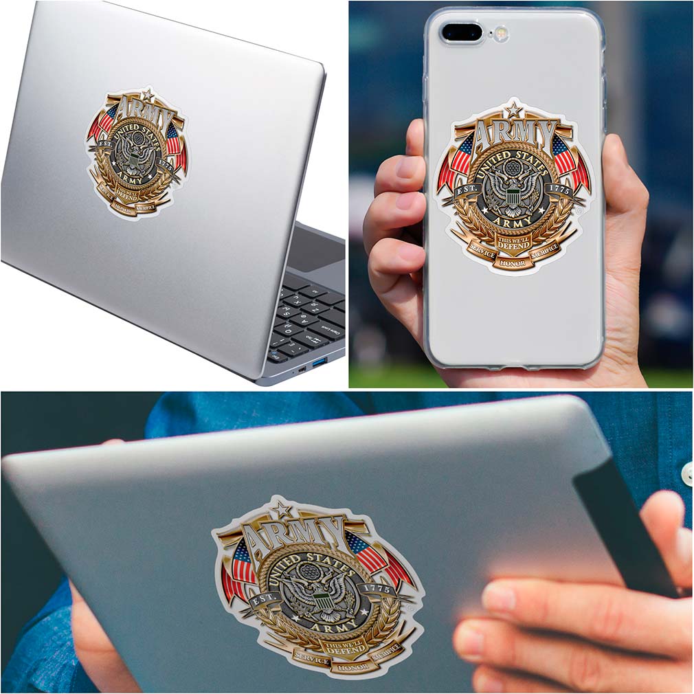 Army Gold Badge of honor Premium Reflective Decal