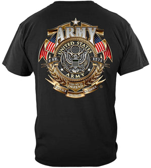 More Picture, Army Gold Shield Badge Of Honor Premium Long Sleeves