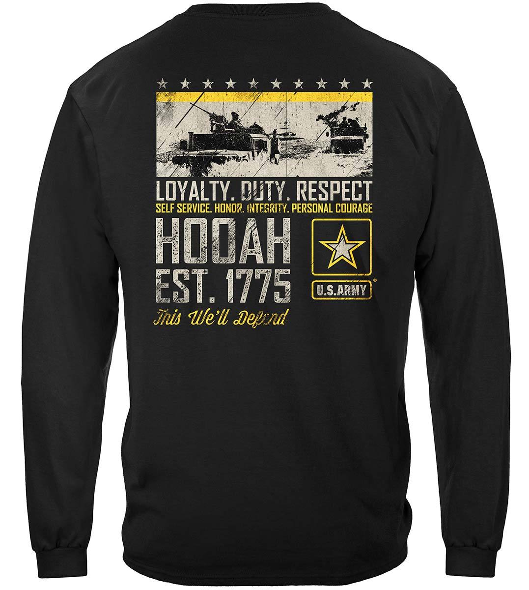 Army Duty Hooah Premium Long Sleeves