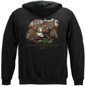 More Picture, Army Eagle Antique This We'll Defend Premium Hooded Sweat Shirt