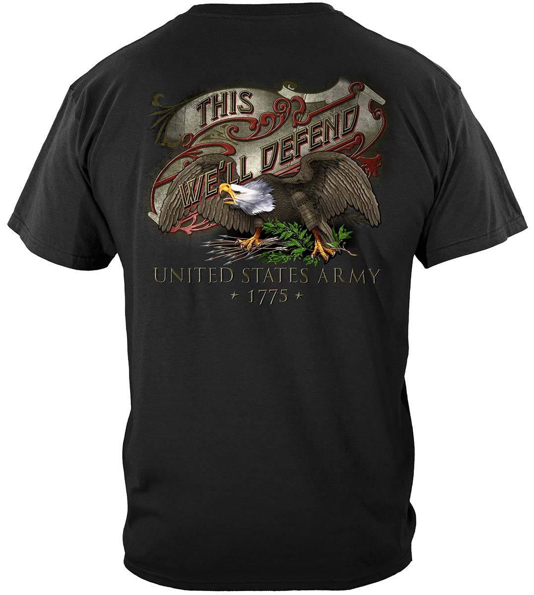 Army Eagle Antique This We'll Defend Premium T-Shirt