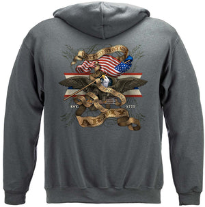 More Picture, Army Eagle Antique This We'll Defend Premium Hooded Sweat Shirt