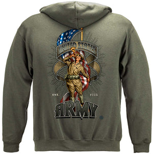 More Picture, Army Dough Boy Premium Hooded Sweat Shirt