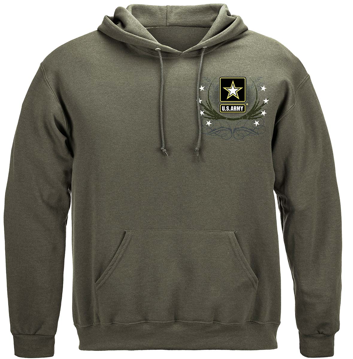 Army Star Double Four Star Double Flag Premium Hooded Sweat Shirt