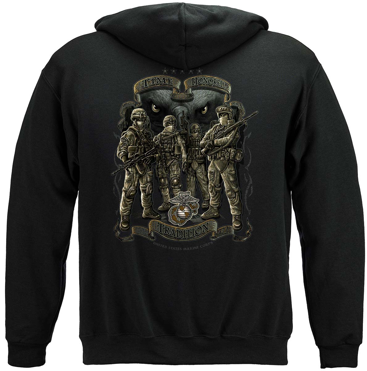 USMC Time Honor Tradition Eagle Premium Hooded Sweat Shirt
