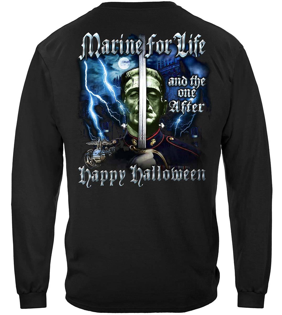 USMC Halloween Marine Premium Hooded Sweat Shirt