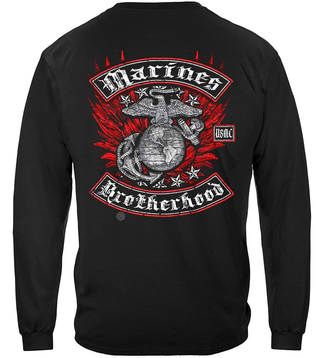 Marine Biker With Rockers Foil Stamp Premium Hooded Sweat Shirt