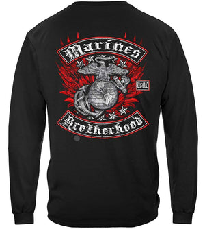 More Picture, Marine Freedom Rider With Rockers Foil Stamp Premium Hooded Sweat Shirt