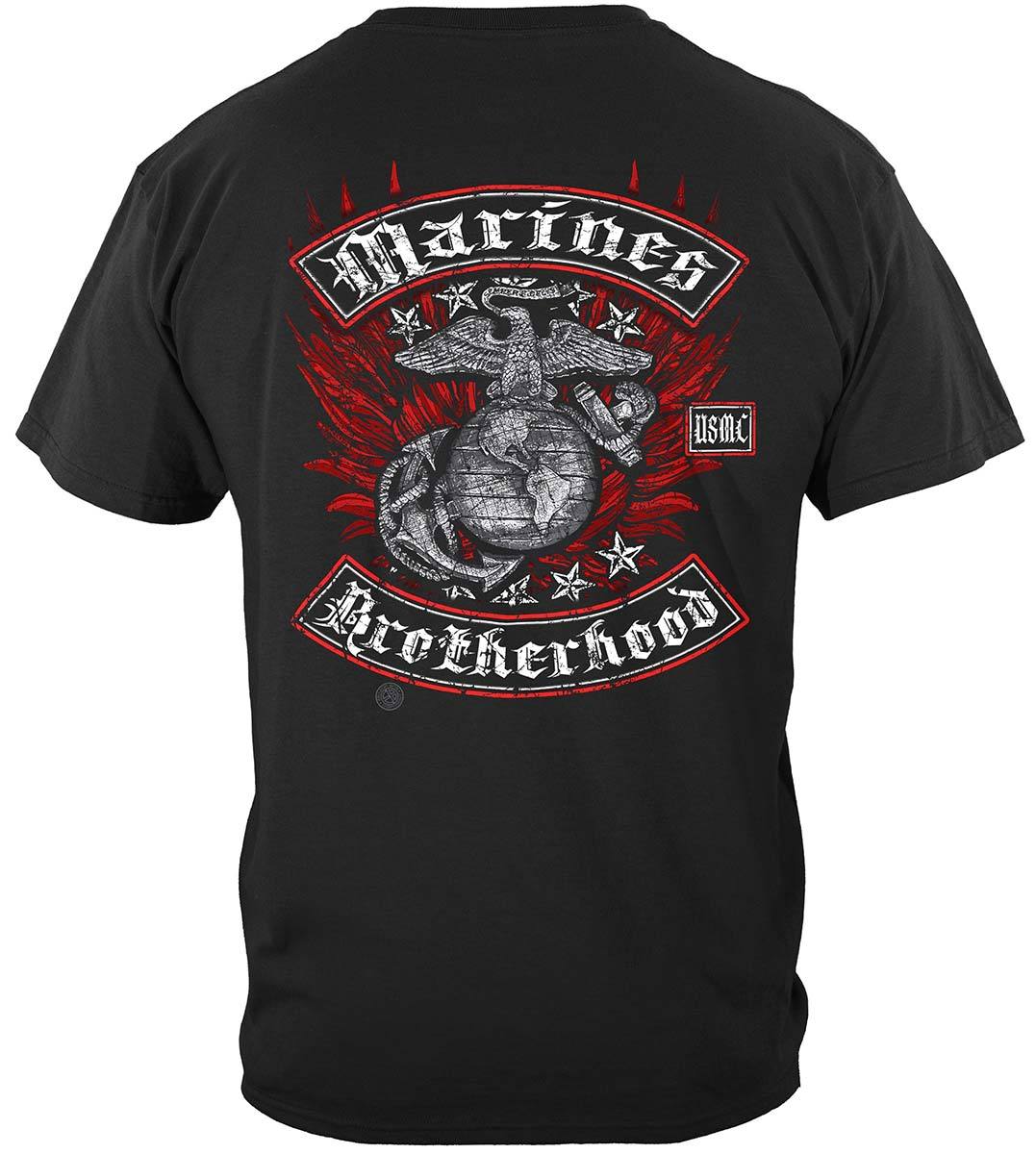 Marine Biker With Rockers Foil Stamp Premium T-Shirt