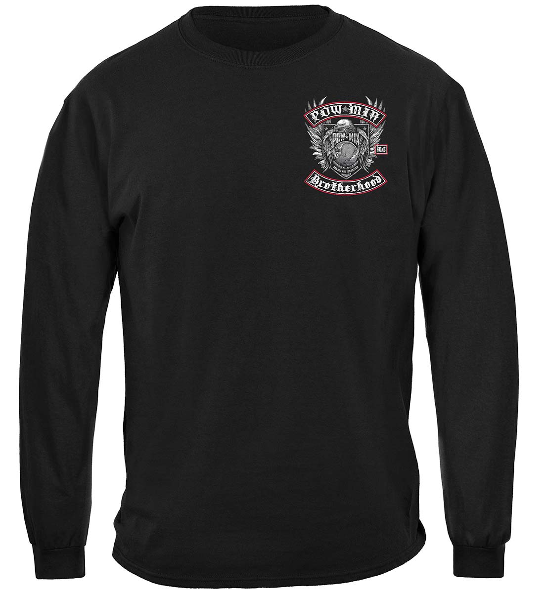 Pow Mia Biker With Rockers Silver Foil Premium T-Shirt