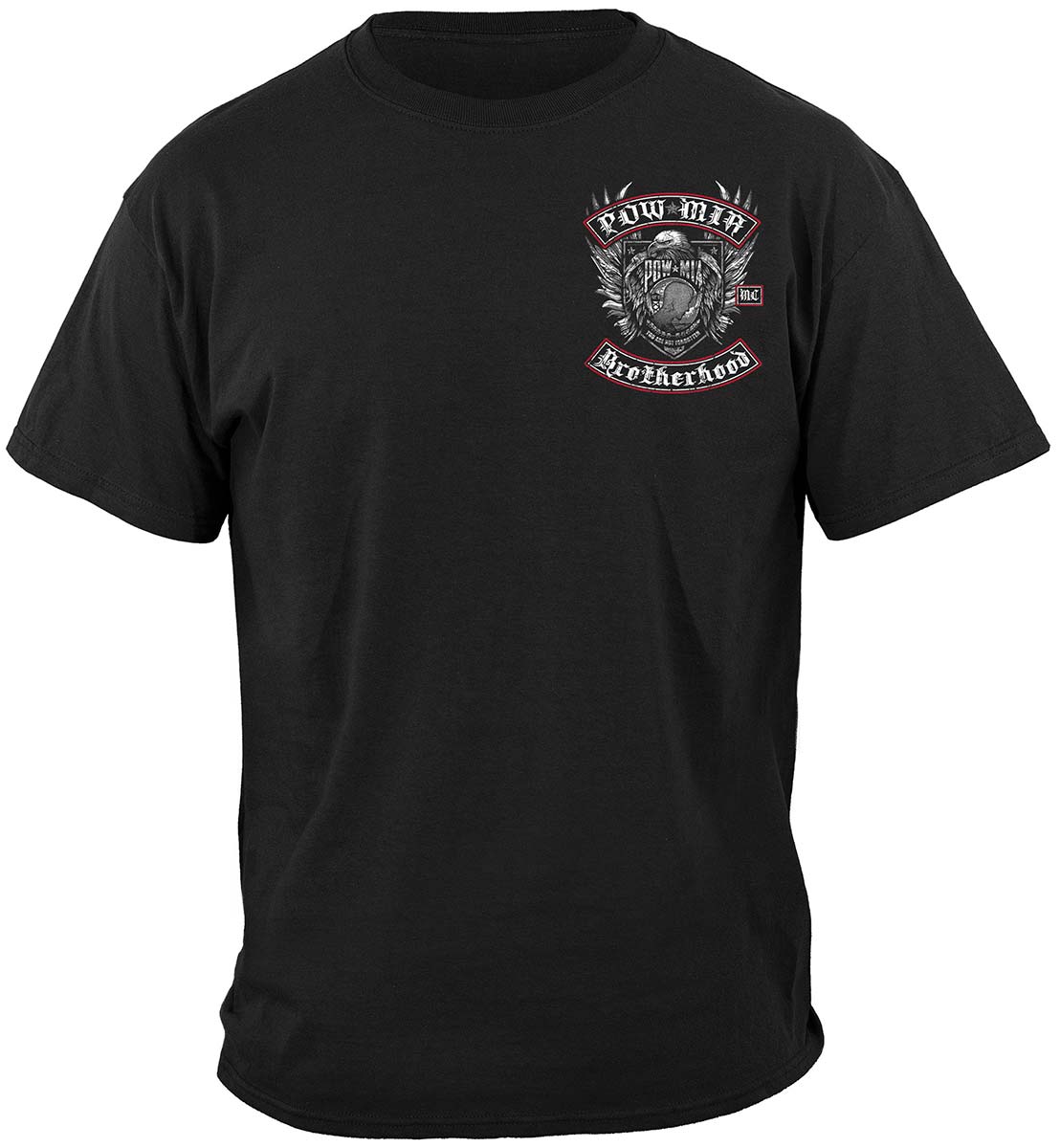 Pow Mia Biker With Rockers Silver Foil Premium T-Shirt