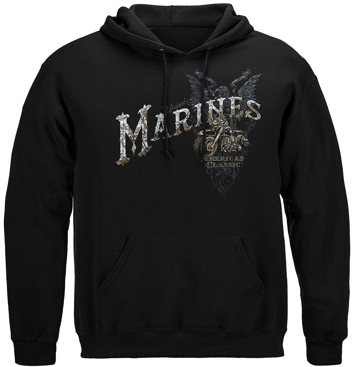 USMC Marine Freedom Rider American Classic Silver Foil Premium T-Shirt
