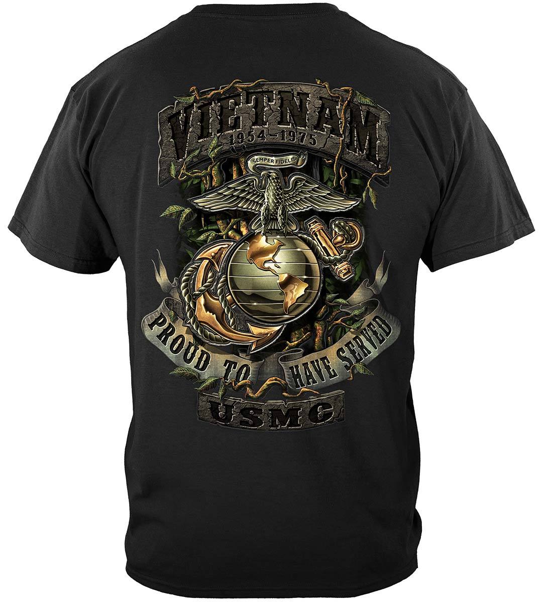USMC Vietnam Green Jungle Theme Premium Hooded Sweat Shirt