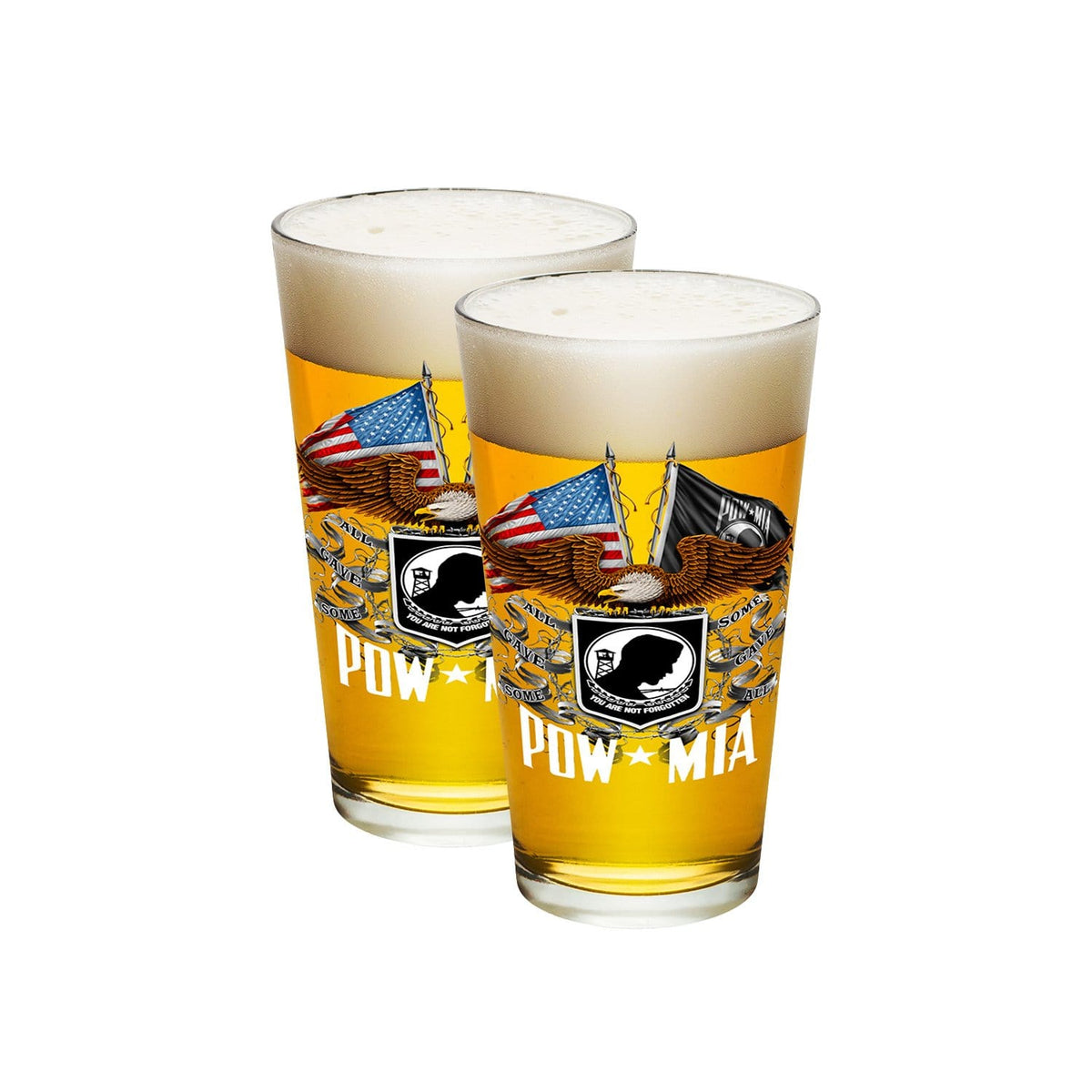 Double Flag Eagle POW Pint Glass