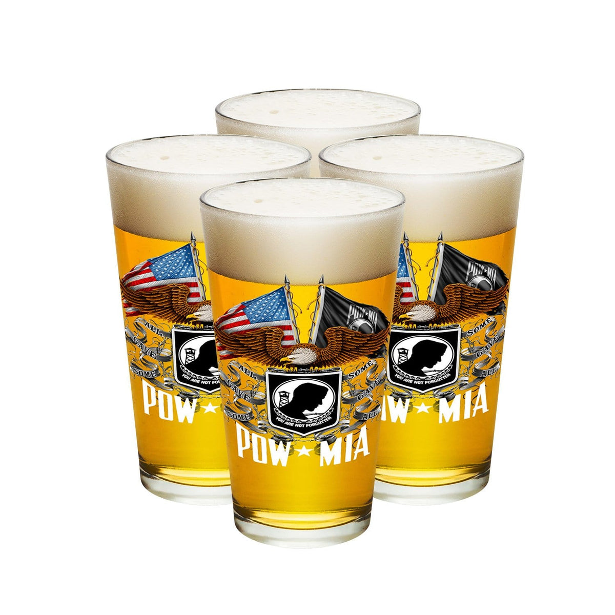 Double Flag Eagle POW Pint Glass
