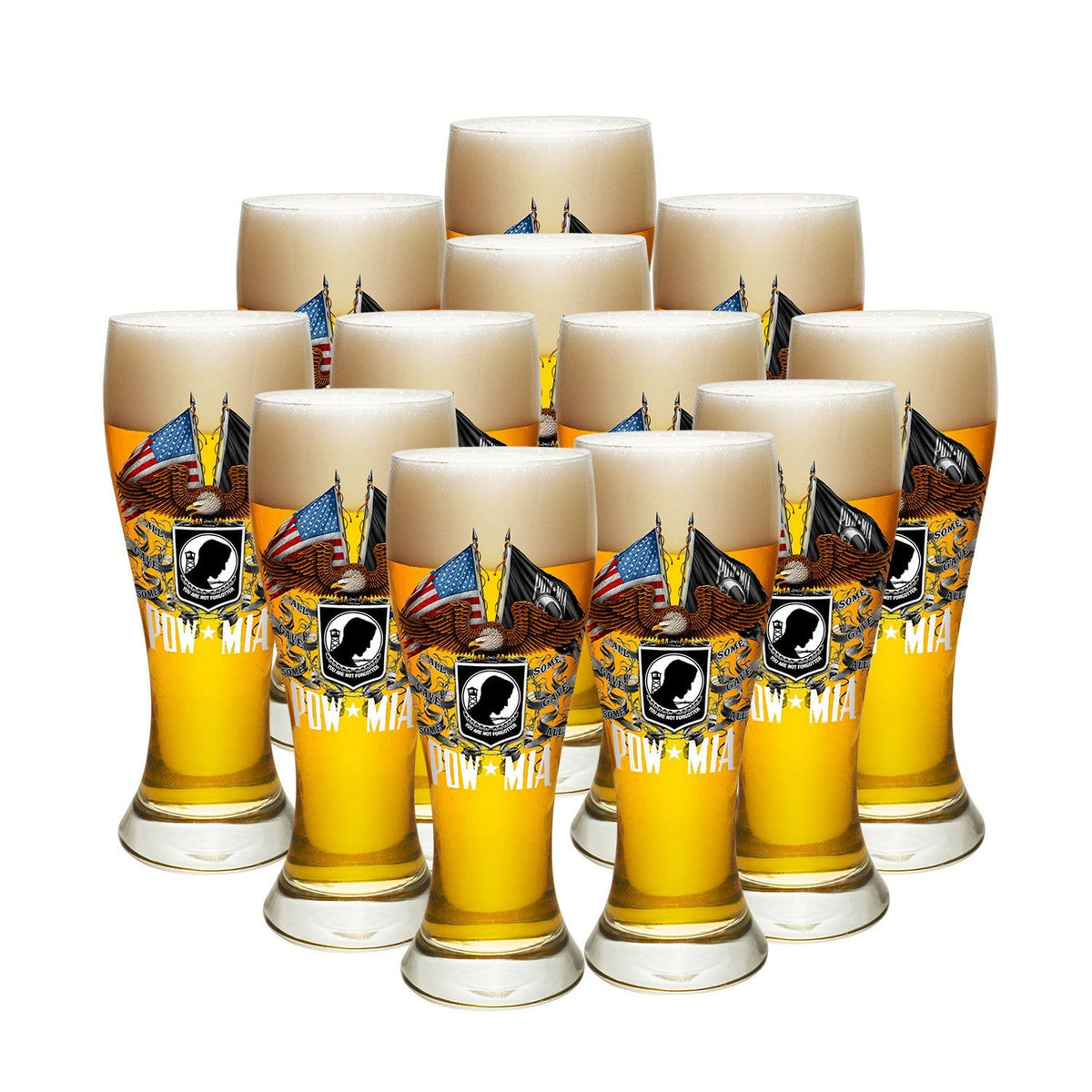 Double Flag Eagle POW Pilsner Glass