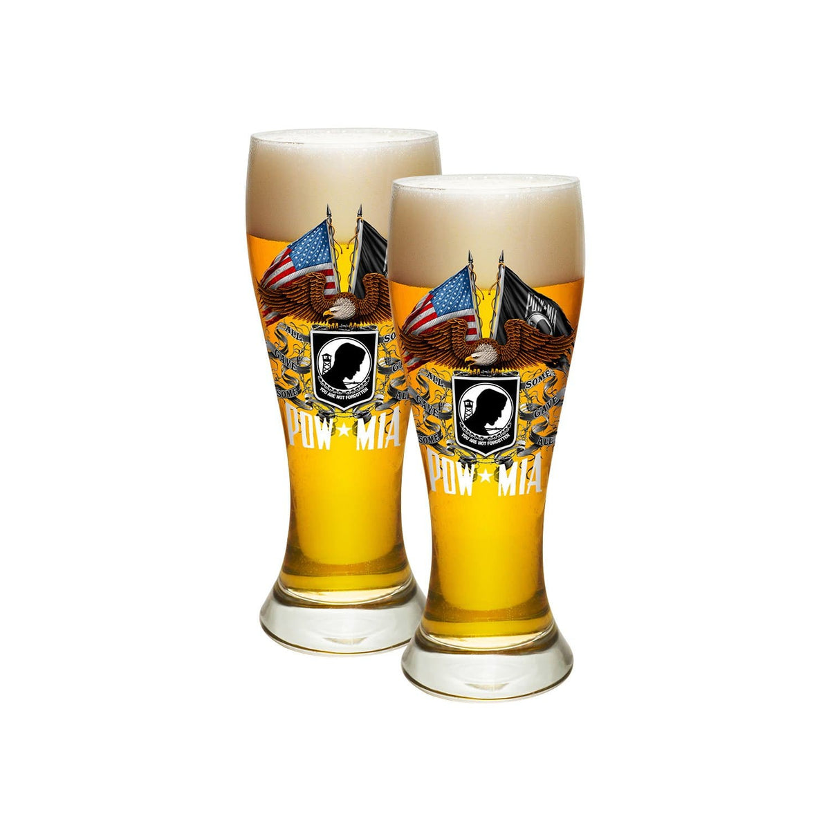 Double Flag Eagle POW Pilsner Glass