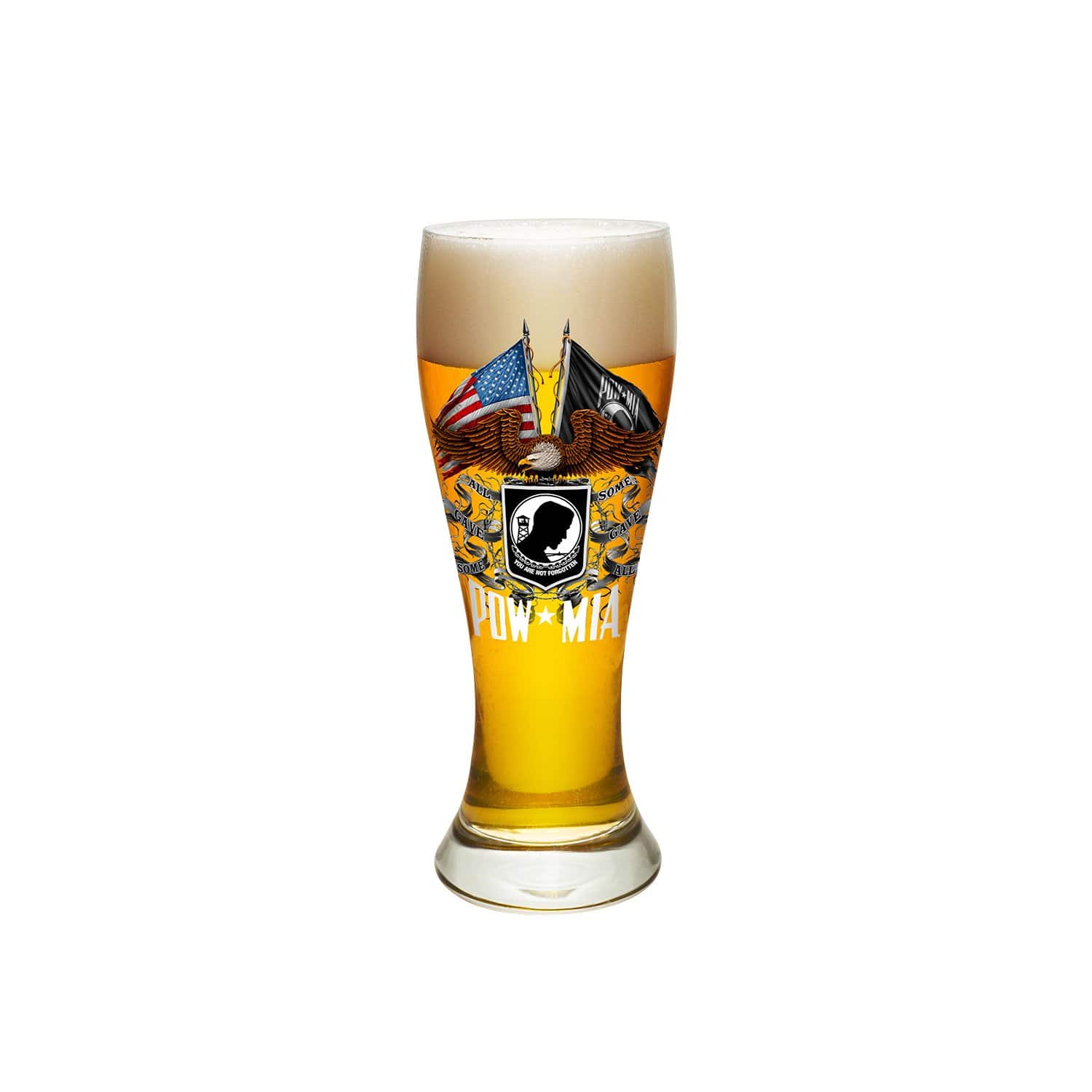 Double Flag Eagle POW Pilsner Glass