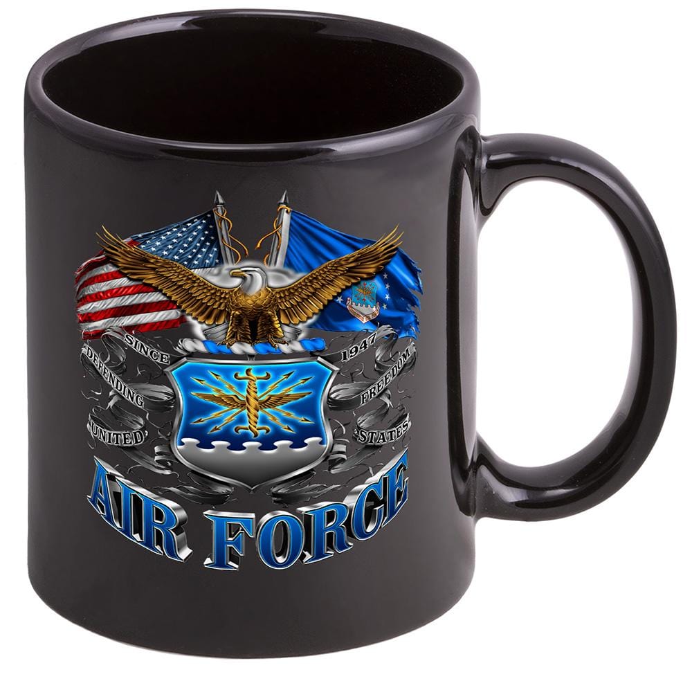 Double Flag Air Force Eagle Stoneware Black Coffee Mug Gift Set - Shop  Erazor Bits