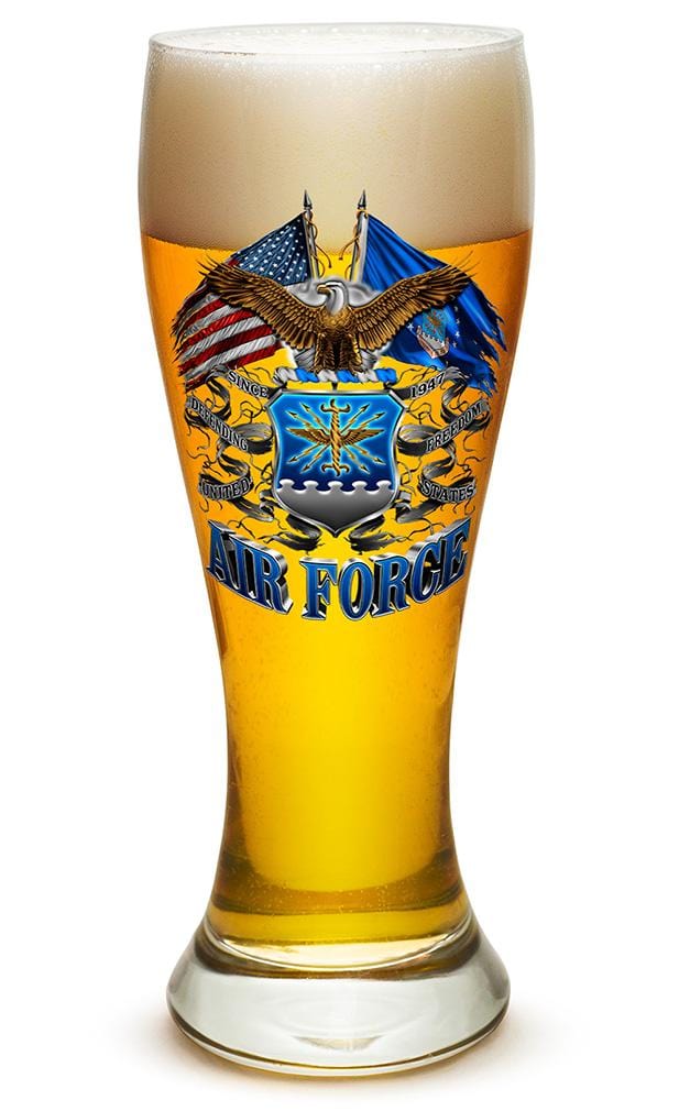 Double Flag Air Force Eagle 23oz Pilsner Glass Glass Set