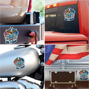 More Picture, Double Flag US Air Force Eagle Premium Reflective Decal