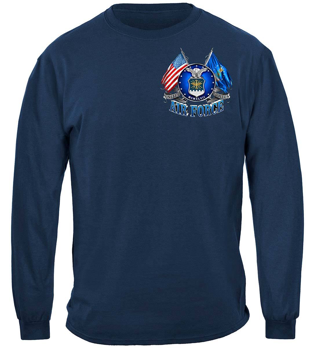 Double Flag Air Force Eagle Premium Hooded Sweat Shirt