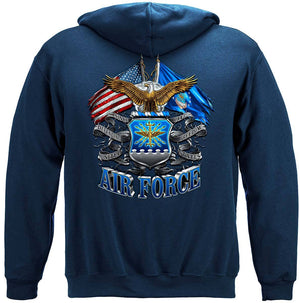More Picture, Double Flag Air Force Eagle Premium Hooded Sweat Shirt