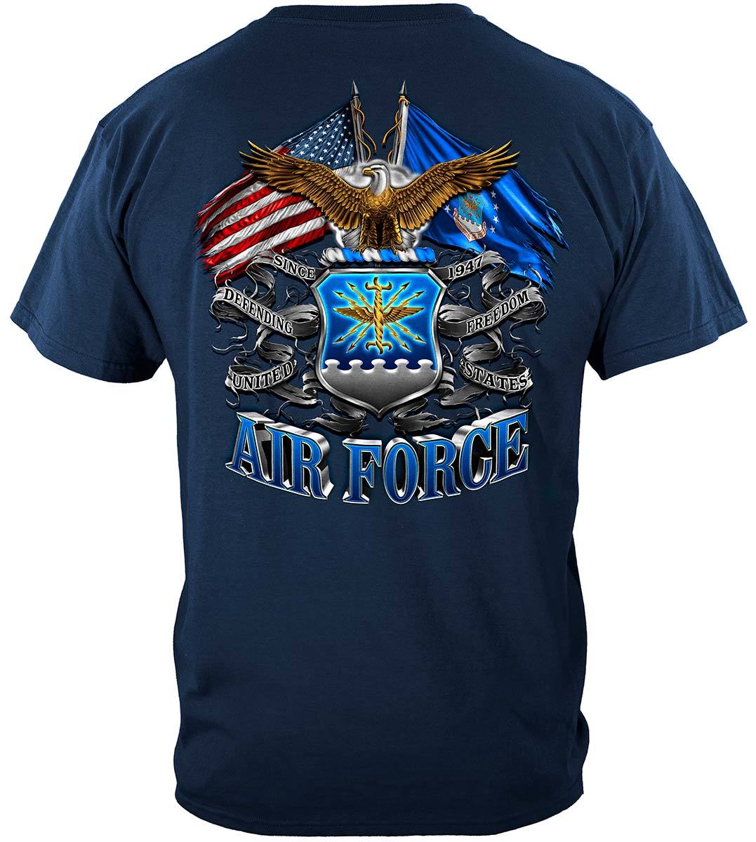 Double Flag Air Force Eagle Premium Hooded Sweat Shirt