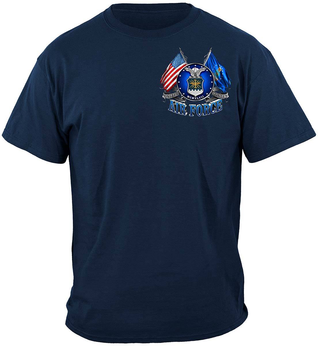 Double Flag Air Force Eagle Premium Hooded Sweat Shirt