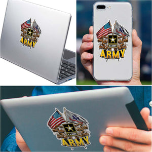 More Picture, US Army Double Flag Premium Reflective Decal