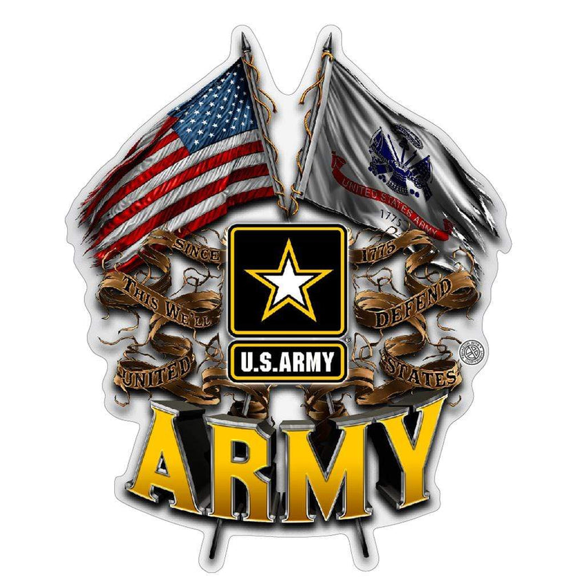 US Army Double Flag Premium Reflective Decal