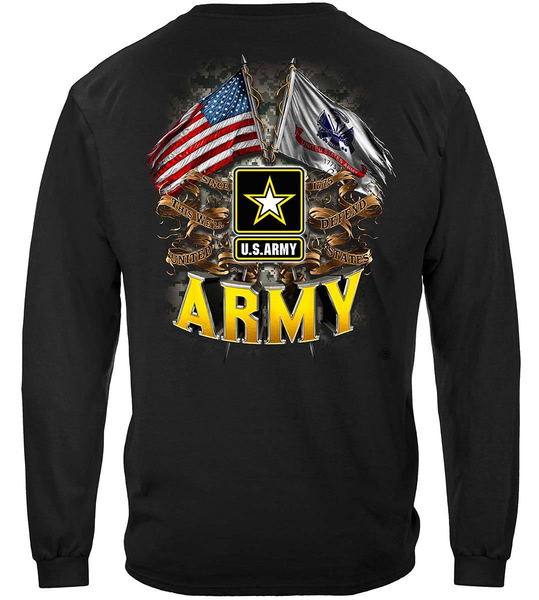 Army Double Flag Us Army Premium Long Sleeves