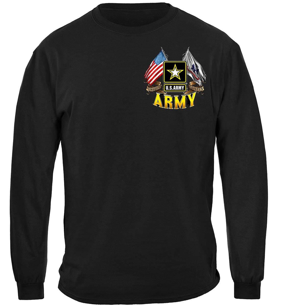 Army Double Flag Us Army Premium Hooded Sweat Shirt