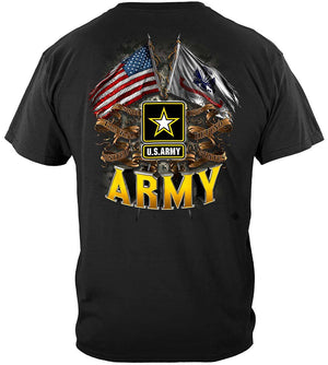 More Picture, Army Double Flag Us Army Premium Hooded Sweat Shirt