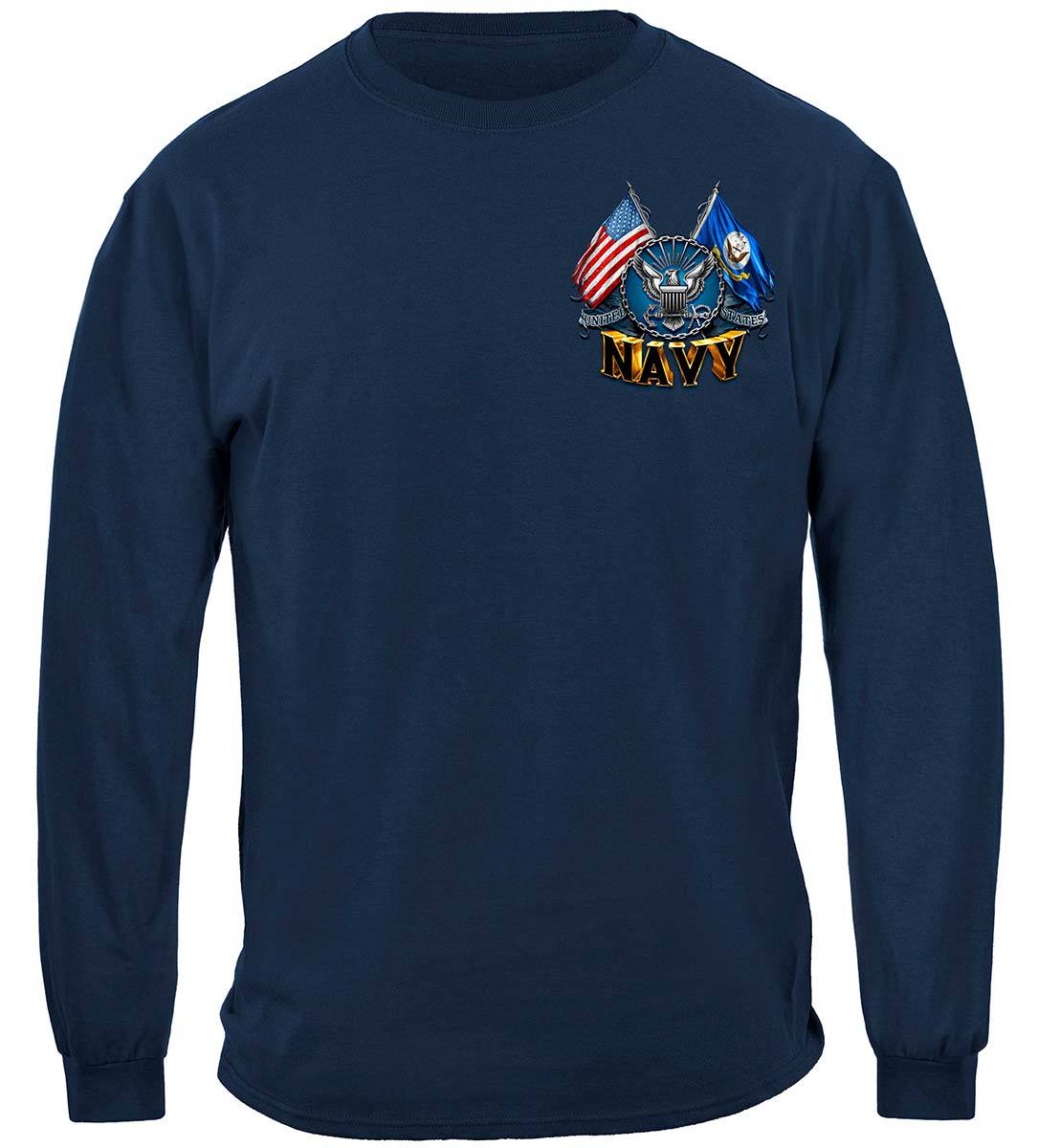 Double Flag Eagle Navy Shield Premium T-Shirt