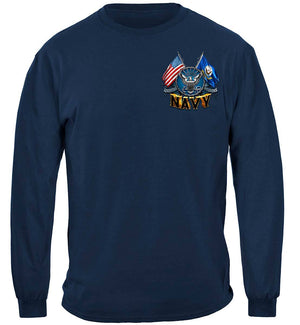 More Picture, Double Flag Eagle Navy Shield Premium T-Shirt