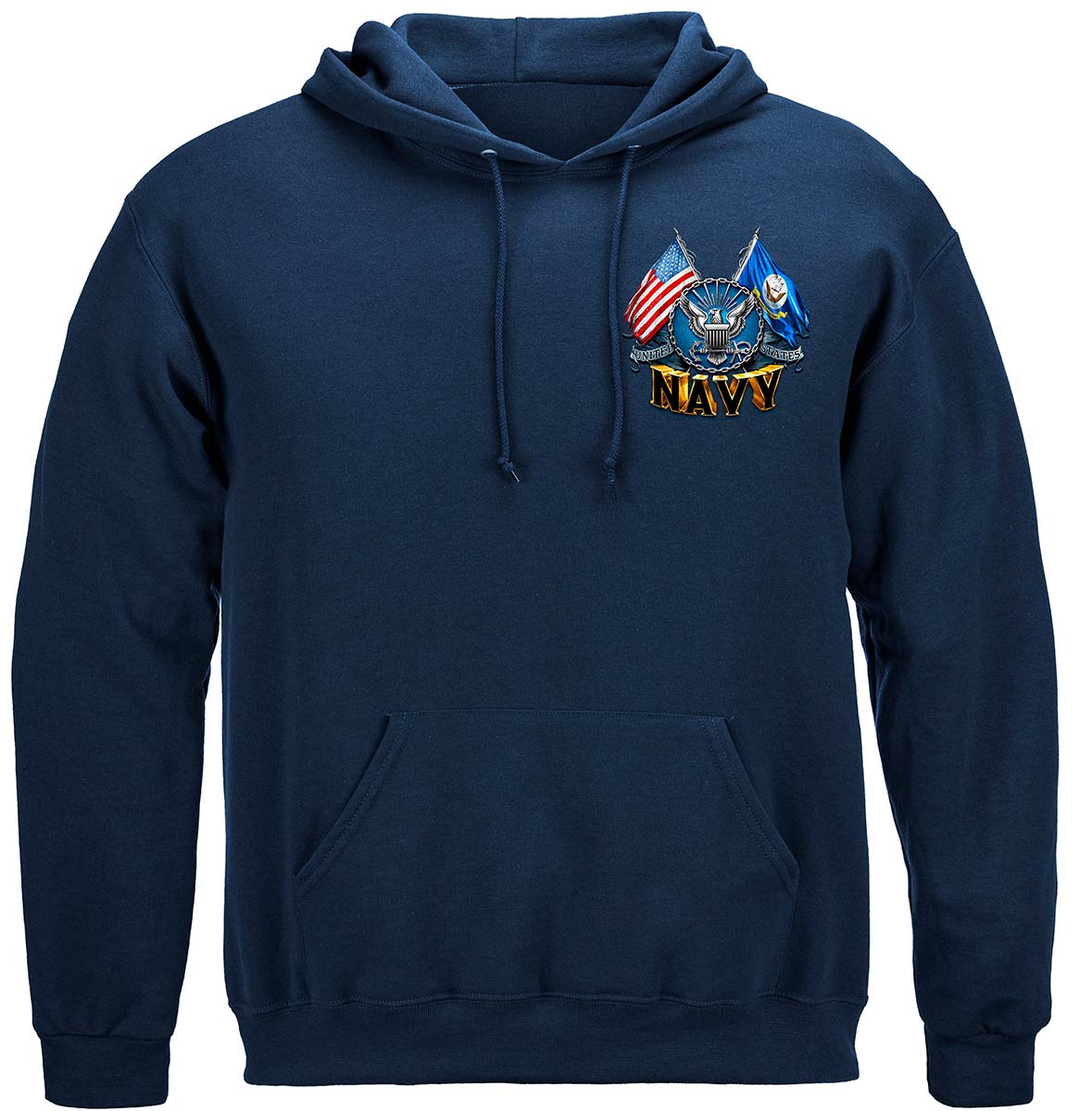 Double Flag Eagle Navy Shield Premium T-Shirt