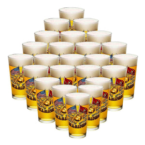 More Picture, Double Flag Gold Globe Marine Corps Pint Glass