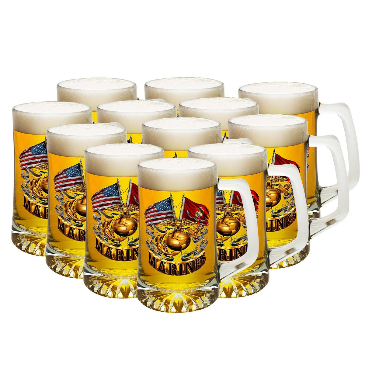 Double Flag Gold Globe Marine Corps Tankard