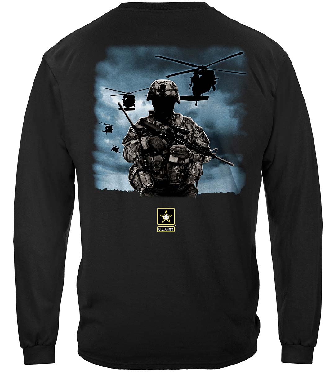 Army Strong Helicopter Solider Premium Hooded Sweat Shirt